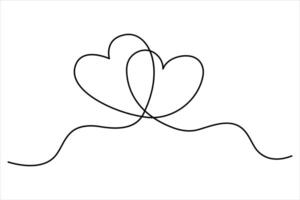 Continuous one line Heart and love sign, single line sketch Heart and love sign concept outline art illustration. vector