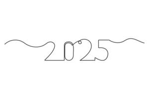 2025 continuous single line hand drawn to outline art illustration vector