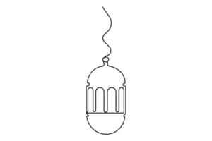 Continuous one line art drawing Ramadan kareem symbol outline art illustration vector