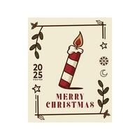 candy Christmas Card Design Template with Decorative. Elegant Christmas Greeting Card Concept with Ornate Frame. vector