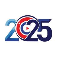 2025 New Year Modern Design Play Button Target Goal. vector