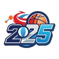 2025 Basketball Championship Sports Event Logo Design. vector