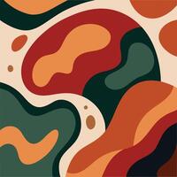 Abstract Autumnal Organic Shapes Modern Art Color Palette. vector