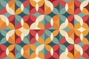 Abstract Geometric Mid Century Modern Pattern Design Circles. vector