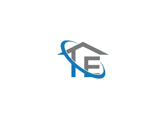 Letter TE logo design with icon template