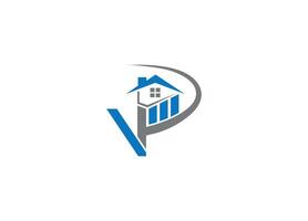 VP real estate logo design with icon template vector