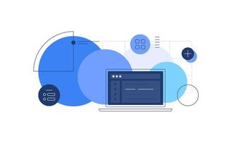 Dashboard and data science. Web banner, presentation slide vector