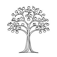 Tree Coloring Page vector