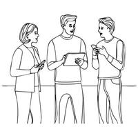 Continuous Line Drawing vector