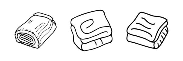 Outline drawing of a blanket, symbolizing comfort or warmth. vector