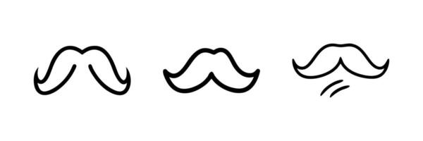 Outline drawing of a mustache, symbolizing masculinity or style. vector