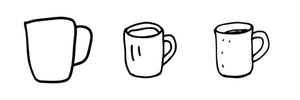 Outline drawing of a mug, symbolizing beverages or relaxation. vector