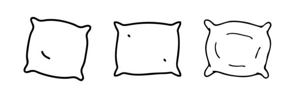 Outline drawing of a pillow, symbolizing comfort or sleep. vector