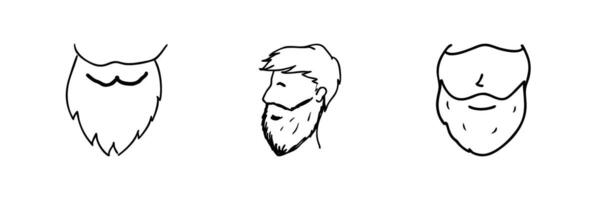 Outline drawing of a beard, symbolizing facial hair or grooming. vector