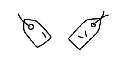 Outline drawing of a sale tag, symbolizing discounts or shopping. vector