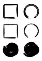 abstract black brush strokes and frames for design template. vector