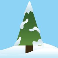 Triangle Pine Tree Pinus with Snow for Winter Season on Blue Background vector