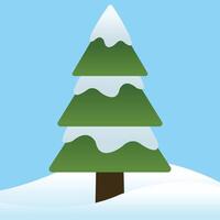 Three Layers of Triangle Pine Tree Pinus with Snow for Winter Season on Blue Background vector