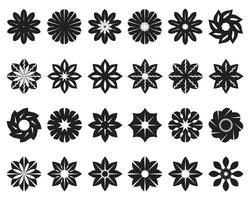Set of different circle flower icon vector