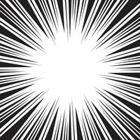 Abstract black and white radial speed lines square background vector