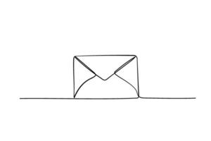 Continuous line drawing of letter. Mail icon. one line illustration envelope vector
