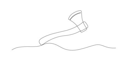 Axe one continuous line illustration. vector