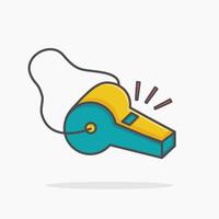 Single whistle illustration icon designed in simple flat cartoon style isolated on white background. vector