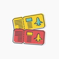 Airline ticket illustration icon, designed in simple flat style isolated on white background. Air ticket element. vector