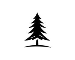 A black and white illustration of a pine tree vector
