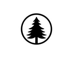 A black and white logo of a pine tree vector