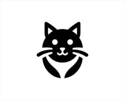 A black cat head icon on a white background vector