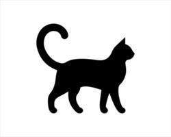 A black silhouette of a cat on a white background vector