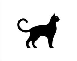 A black cat icon on a white background vector