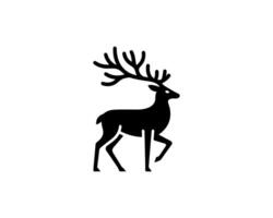A black and white deer icon on a white background vector