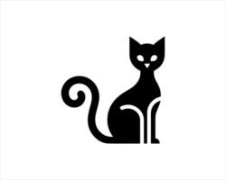 A black cat icon on a white background vector