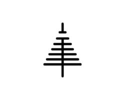 A black and white christmas tree icon vector