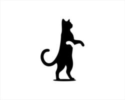 A cat is standing on its hind legs and its front paws are up vector