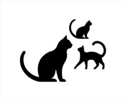 Cat silhouette on white background vector
