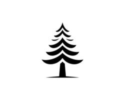 A black and white image of a pine tree vector