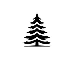 A black and white illustration of a pine tree vector