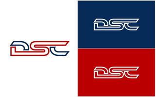 Initial DSC logo design template vector