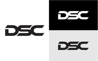 Initial DSC logo design template vector