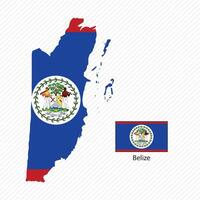 illustration with Belize national flag with shape of Belize map vector