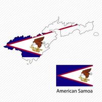 illustration with American Samoa national flag with shape of American Samoa map. Volume shadow on the map vector