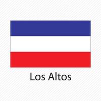 illustration with Los Altos national flag with shape of Los Altos map. Volume shadow on the map vector