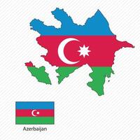 illustration with Azerbaijan national flag with shape of Azerbaijan map. Volume shadow on the map vector