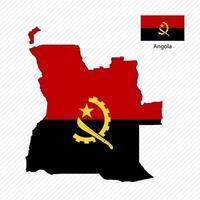 illustration with Angola national flag with shape of Angola map. Volume shadow on the map vector