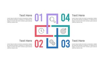 Plus Sign Infographic 4 Processes for Business. Presentation, Framework, Workflow and Strategy. vector