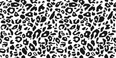Abstract animal skin of leopard, seamless pattern. Jaguar, cheetah fur print. Black and white background. vector