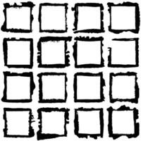 Square frame border. Grunge ink illustration. Creative backgrounds template for tags, labels, cards. Hand drawn frame brush strokes. vector